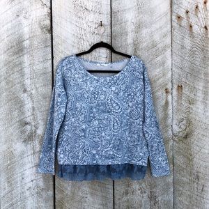 89th + Madison | blue paisley long sleeve top